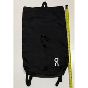 On Running Packable Backpack Black Roll Top Lightweight Gym Travel Bag Logo